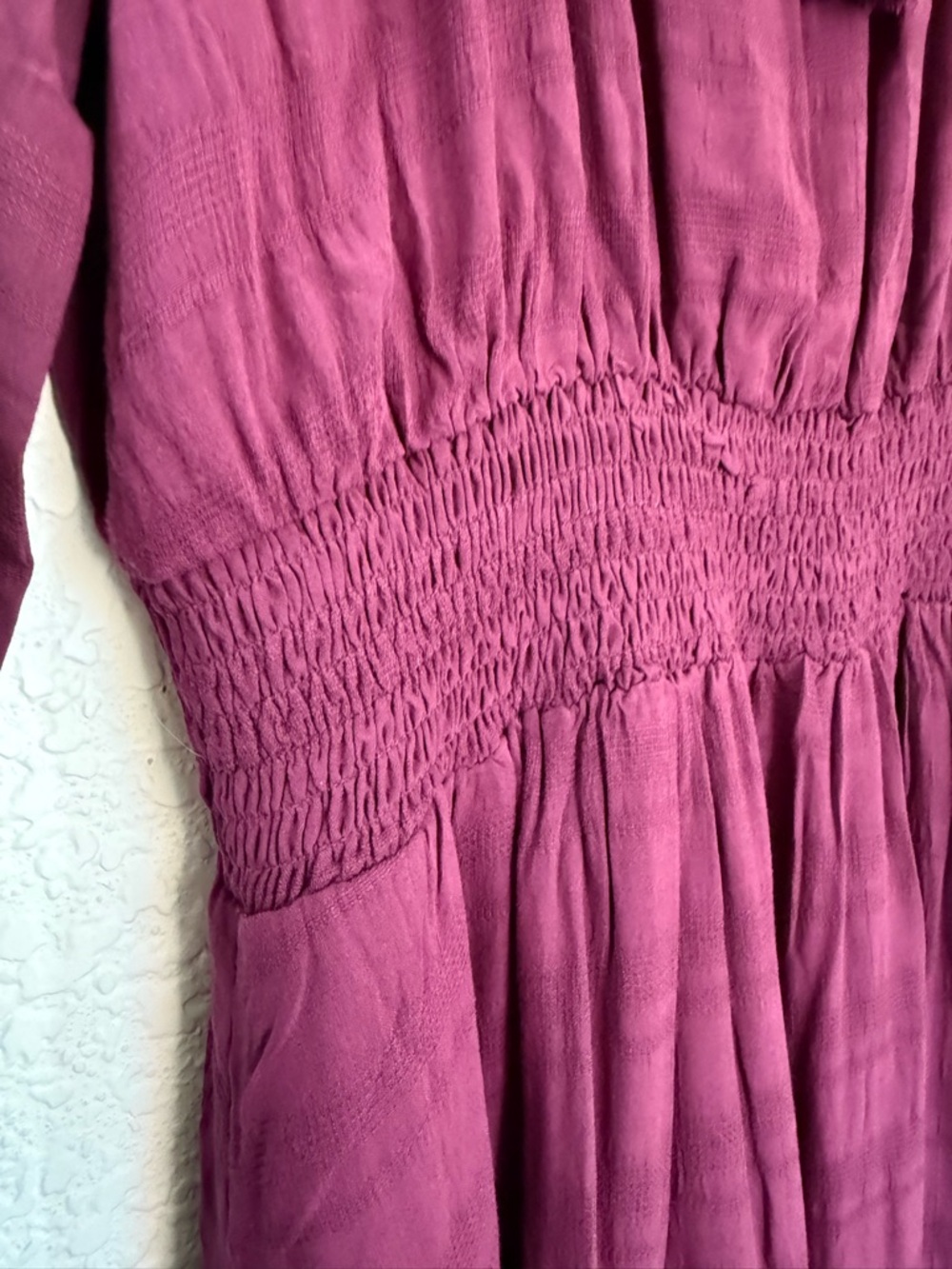 Idyllwind Western Boho Peasant Mini Dress Burgundy Tassel Tie | Size M - Picture 3 of 14